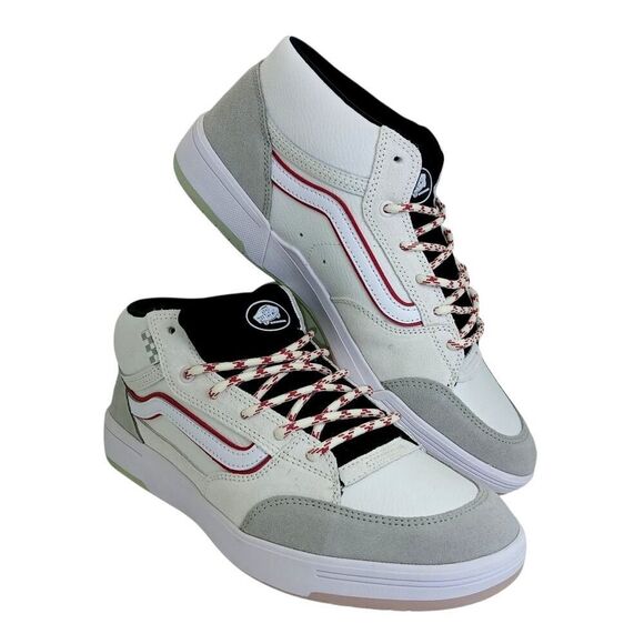 Vans SK8 Zanba Mid Mens New w/Tags White w/Gray/Red Accents Sneakers - Size 13